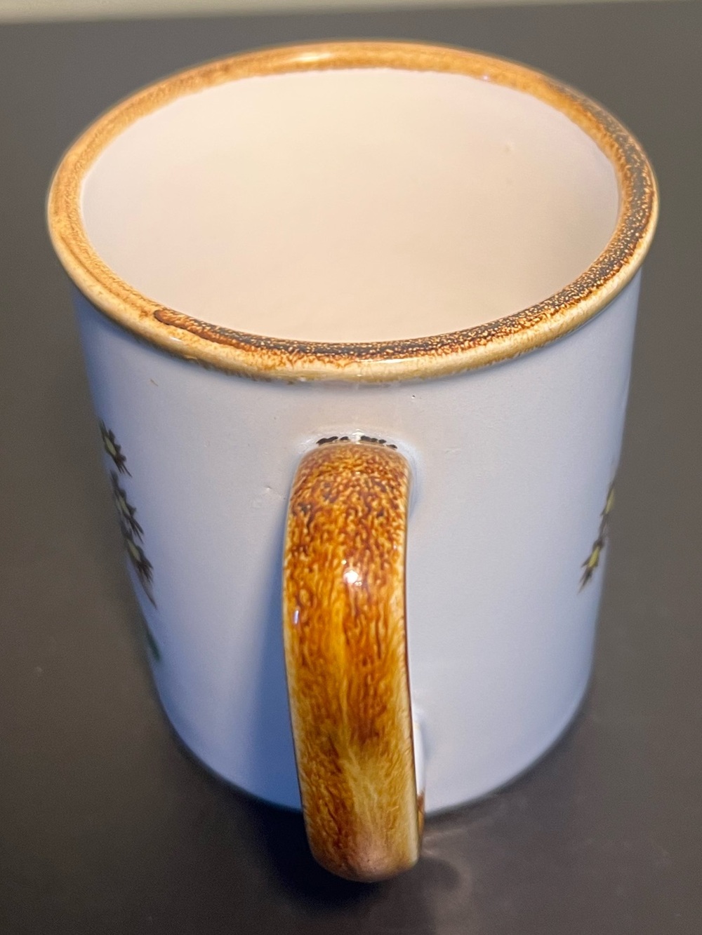 Vintage Boho Speckled Stoneware Floral Coffee Mug Cup Retro 70s Mid Century 10oz - Picture 8 of 10